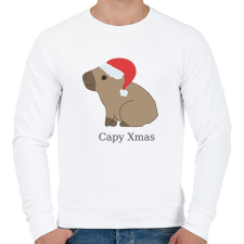 PRINTFASHION capybara család - mikulás - Férfi pulóver - Fehér férfi pulóver, kardigán