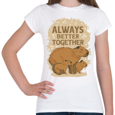 PRINTFASHION Capybara család - Női póló - Fehér