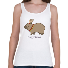 PRINTFASHION capybara család - rénszarvas - Női atléta - Fehér női trikó