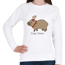 PRINTFASHION capybara család - rénszarvas - Női pulóver - Fehér