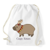 PRINTFASHION capybara család - rénszarvas - Sportzsák, Tornazsák - Fehér