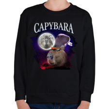 PRINTFASHION Capybara éj - Gyerek pulóver - Fekete gyerek pulóver, kardigán