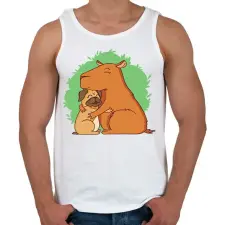 PRINTFASHION Capybara és mopsz - Férfi atléta - Fehér atléta, trikó