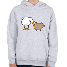 PRINTFASHION capybara és pelikán - Gyerek kapucnis pulóver - Sport szürke gyerek pulóver, kardigán