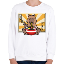 PRINTFASHION Capybara és ramen - Gyerek pulóver - Fehér gyerek pulóver, kardigán
