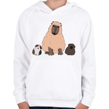PRINTFASHION Capybara és tengerimalacok - Gyerek kapucnis pulóver - Fehér gyerek pulóver, kardigán