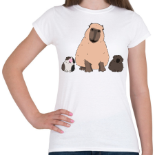 PRINTFASHION Capybara és tengerimalacok - Női póló - Fehér női póló