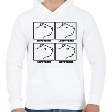 PRINTFASHION Capybara feelings - Férfi kapucnis pulóver - Fehér férfi pulóver, kardigán