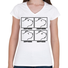 PRINTFASHION Capybara feelings - Női V-nyakú póló - Fehér női póló