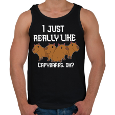 PRINTFASHION Capybara - Férfi atléta - Fekete atléta, trikó