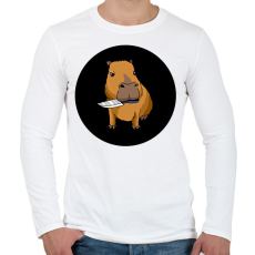 PRINTFASHION Capybara - Férfi hosszú ujjú póló - Fehér