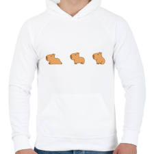 PRINTFASHION Capybara - Férfi kapucnis pulóver - Fehér férfi pulóver, kardigán