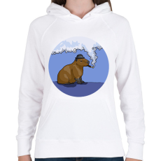 PRINTFASHION Capybara - gentleman - Női kapucnis pulóver - Fehér