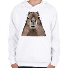 PRINTFASHION Capybara - Gyerek kapucnis pulóver - Fehér