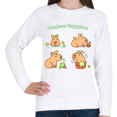 PRINTFASHION Capybara Happybara - Női pulóver - Fehér