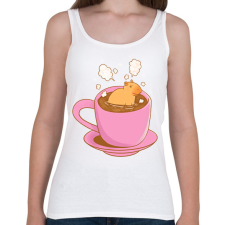 PRINTFASHION Capybara kávéban - Női atléta - Fehér női trikó