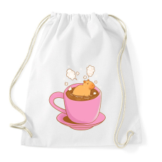 PRINTFASHION Capybara kávéban - Sportzsák, Tornazsák - Fehér