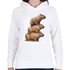 PRINTFASHION Capybara kupac - Női kapucnis pulóver - Fehér
