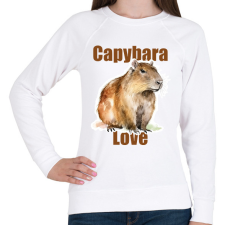 PRINTFASHION Capybara Love - Női pulóver - Fehér női pulóver, kardigán