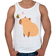 PRINTFASHION Capybara méhecskével - Férfi atléta - Fehér