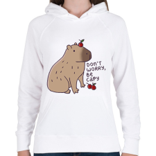 PRINTFASHION Capybara - Női kapucnis pulóver - Fehér női pulóver, kardigán