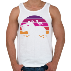 PRINTFASHION Capybara retro - Férfi atléta - Fehér