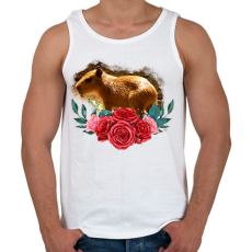 PRINTFASHION Capybara rózsával - Férfi atléta - Fehér