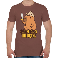 PRINTFASHION Capybara the brave - Férfi póló - Mogyoróbarna