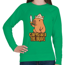 PRINTFASHION Capybara the brave - Női pulóver - Zöld női pulóver, kardigán