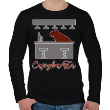 PRINTFASHION Capybarista - Férfi hosszú ujjú póló - Fekete férfi póló