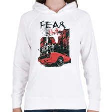 PRINTFASHION Car & City - Női kapucnis pulóver - Fehér női pulóver, kardigán