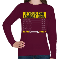 PRINTFASHION Car - Női pulóver - Bordó