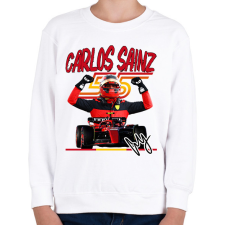 PRINTFASHION Carlos Sainz Ferrari - Gyerek pulóver - Fehér gyerek pulóver, kardigán
