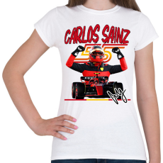 PRINTFASHION Carlos Sainz Ferrari - Női póló - Fehér