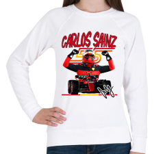PRINTFASHION Carlos Sainz Ferrari - Női pulóver - Fehér női pulóver, kardigán