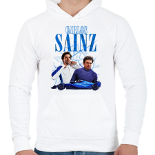 PRINTFASHION Carlos Sainz Williams 2025 - Férfi kapucnis pulóver - Fehér férfi pulóver, kardigán