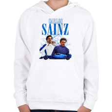 PRINTFASHION Carlos Sainz Williams 2025 - Gyerek kapucnis pulóver - Fehér