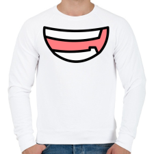 PRINTFASHION Cartoon Smile - Férfi pulóver - Fehér férfi pulóver, kardigán