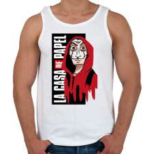 PRINTFASHION Casa de papel art - Férfi atléta - Fehér atléta, trikó