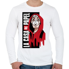 PRINTFASHION Casa de papel art - Férfi hosszú ujjú póló - Fehér