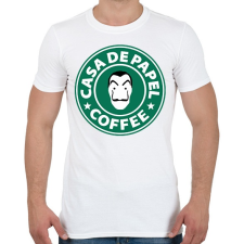 PRINTFASHION Casa de Papel Coffee - Férfi póló - Fehér férfi póló