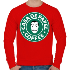PRINTFASHION Casa de Papel Coffee - Férfi pulóver - Piros férfi pulóver, kardigán