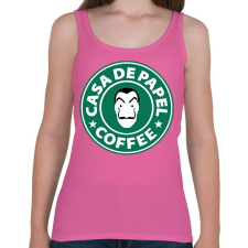 PRINTFASHION Casa de Papel Coffee - Női atléta - Rózsaszín női trikó