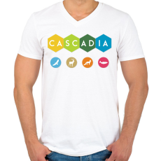 PRINTFASHION Cascadia - Férfi V-nyakú póló - Fehér