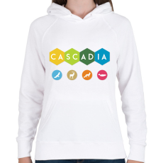 PRINTFASHION Cascadia - Női kapucnis pulóver - Fehér