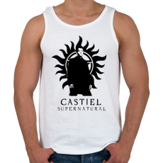 PRINTFASHION Castiel - Férfi atléta - Fehér