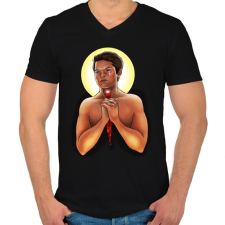PRINTFASHION Castiel - Férfi V-nyakú póló - Fekete férfi póló