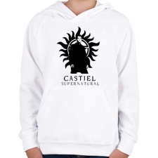 PRINTFASHION Castiel - Gyerek kapucnis pulóver - Fehér gyerek pulóver, kardigán