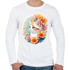 PRINTFASHION cat2 - Férfi hosszú ujjú póló - Fehér férfi póló