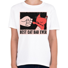 PRINTFASHION Cat dad - Gyerek póló - Fehér